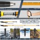 Retractable ski poles with tungsten tip and built-in shock-absorbing spring, adjustable from 65 cm to 135 cm for.